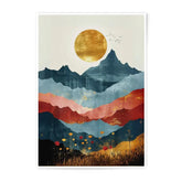 Abstract Mountain Photographic Print, Golden Sun Art, Landscape Wall Art, Home Decor, Modern Art Print, Nature Photography, Stylish Art - Tawshia